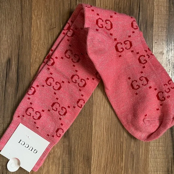 Gucci Chic Pink Patterned Socks COMES WITH BOX - Picture 4 of 8